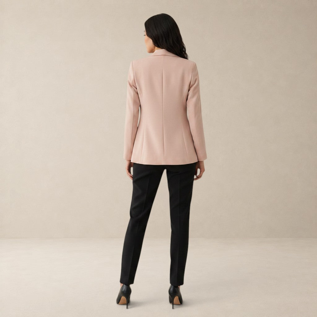 Blazer Feminino Acinturado Bege Double T