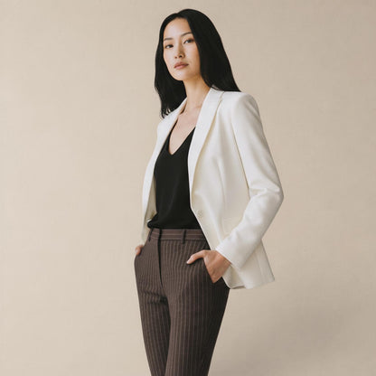 Blazer Feminino Alfaiataria Lauren Off White