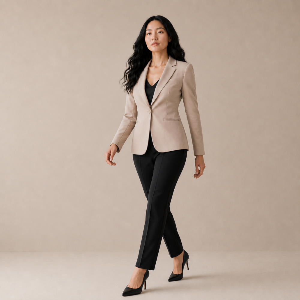 Blazer Feminino Alfaiataria Acinturado Monóvia Caqui