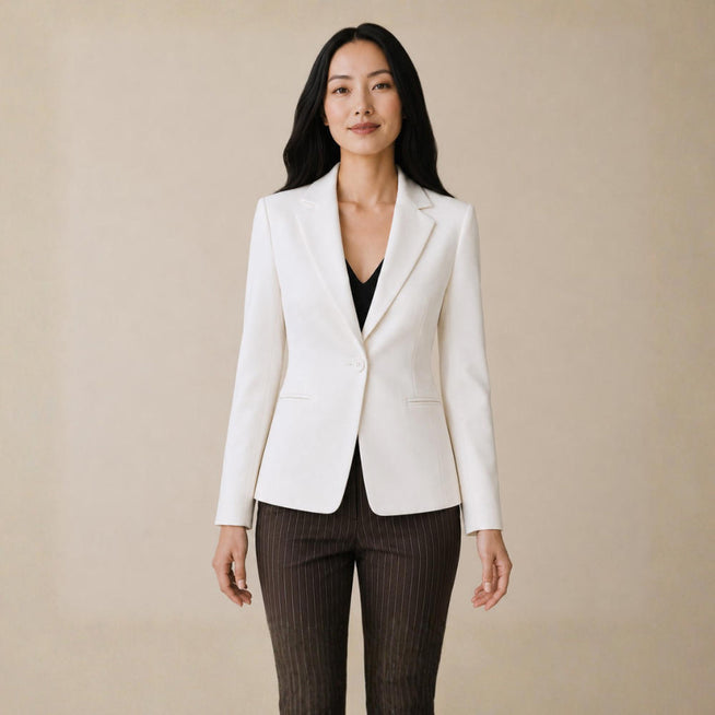 Blazer Feminino Alfaiataria Lauren Off White