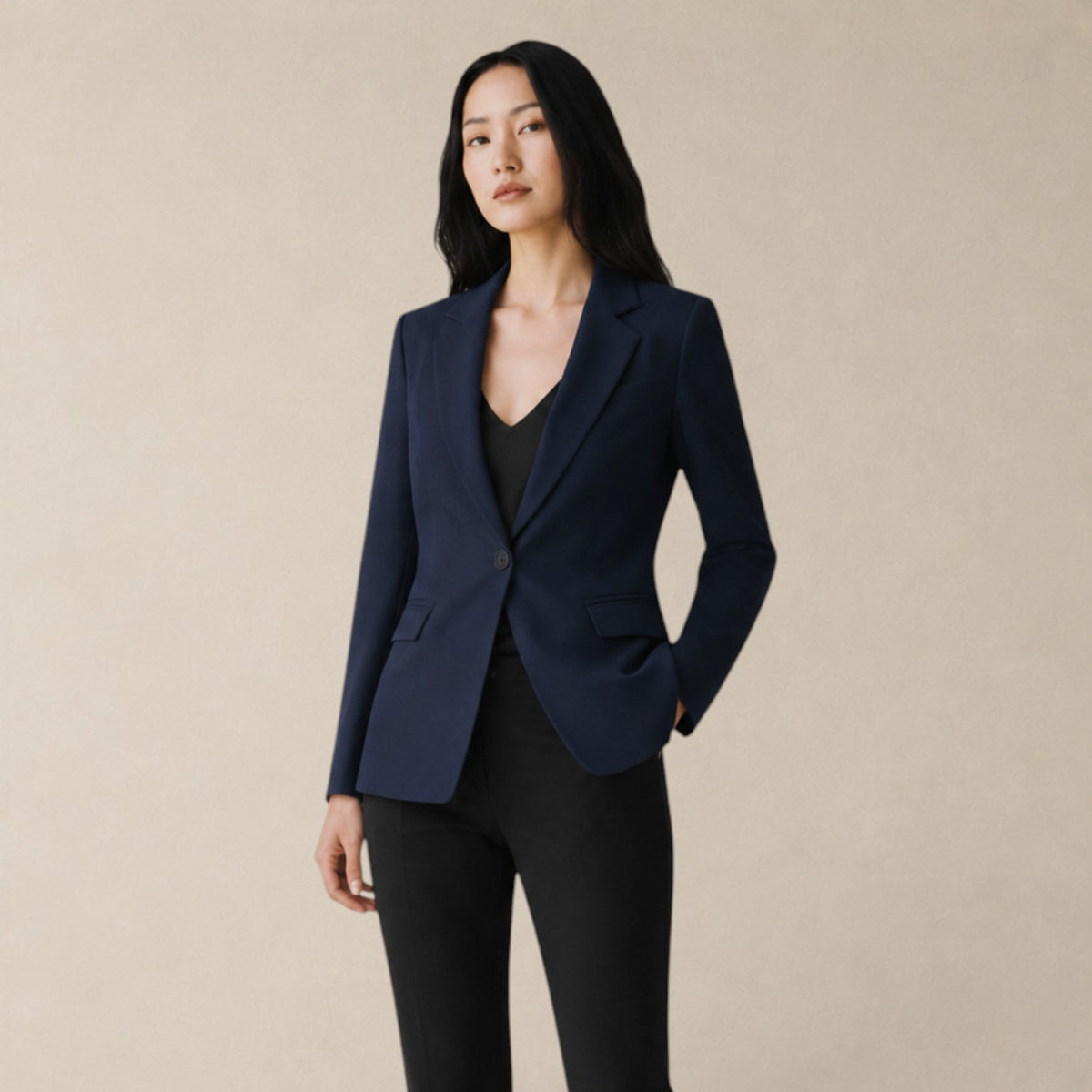 Blazer Feminino Alfaiataria Lauren Azul Marinho