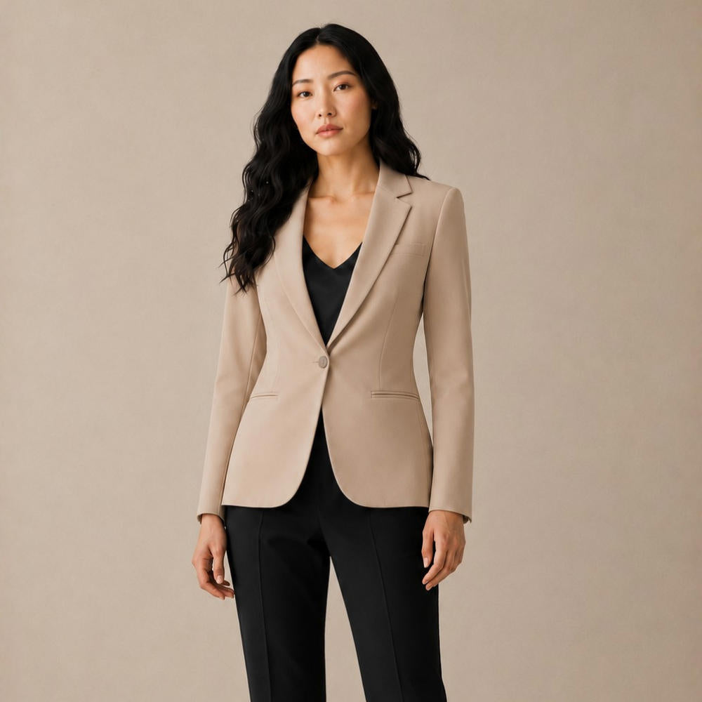 Blazer Feminino Alfaiataria Acinturado Monóvia Caqui