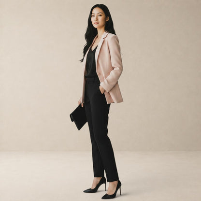 Blazer Feminino Acinturado Bege Double T