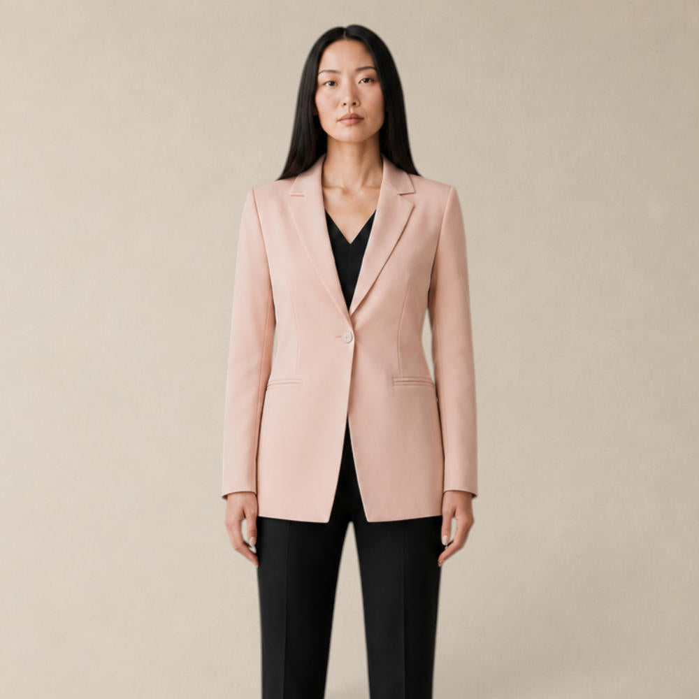 Blazer Feminino Alfaiataria Alongado Acinturado Semi Maxi Bege