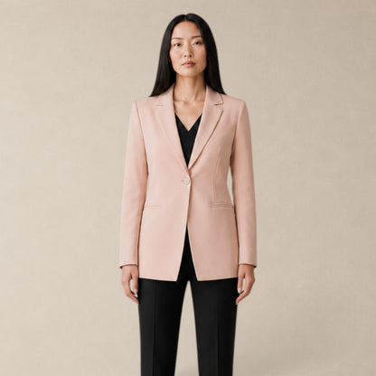 Blazer Feminino Alfaiataria Alongado Acinturado Semi Maxi Bege