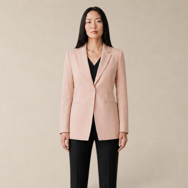 Blazer Feminino Alfaiataria Alongado Acinturado Semi Maxi Bege