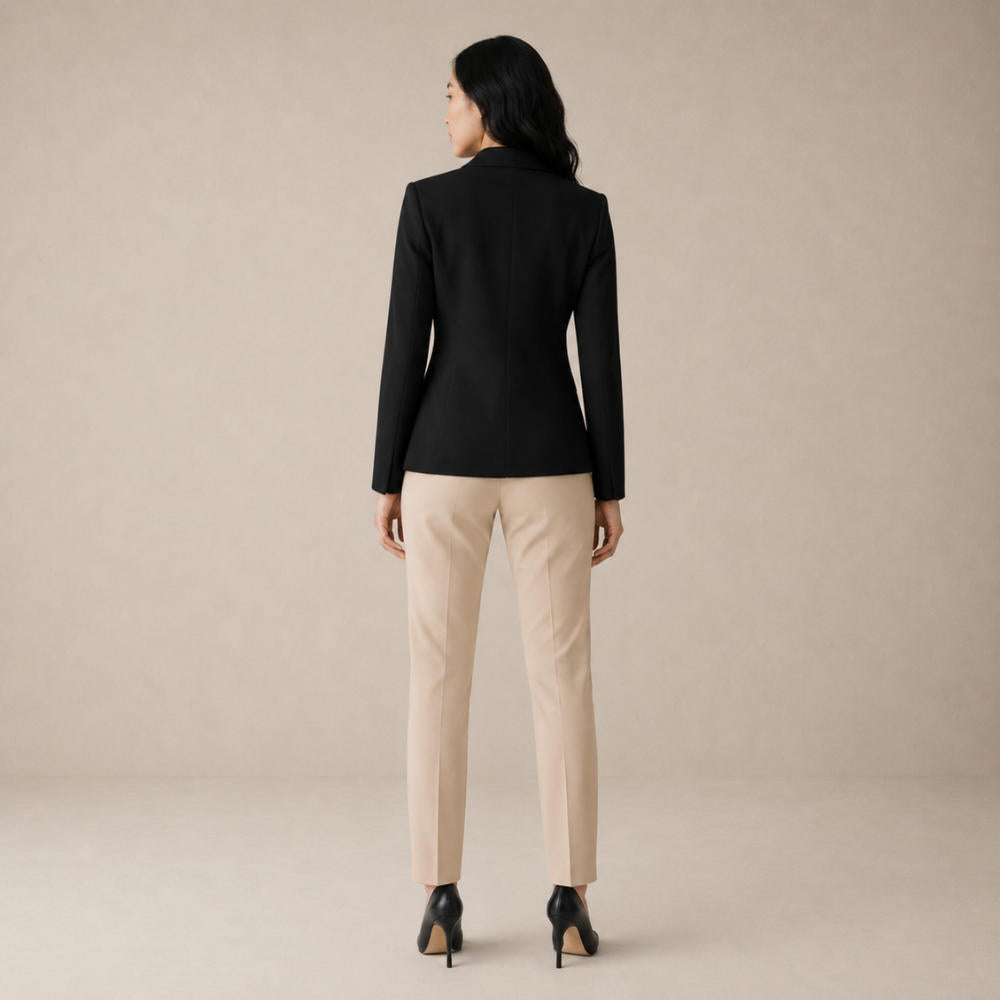 Blazer Feminino Alfaiataria Preto Monóvia Bengaline