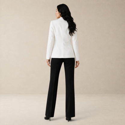 Blazer Feminino Branco Acinturado Monóvia
