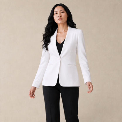 Blazer Feminino Branco Acinturado Monóvia