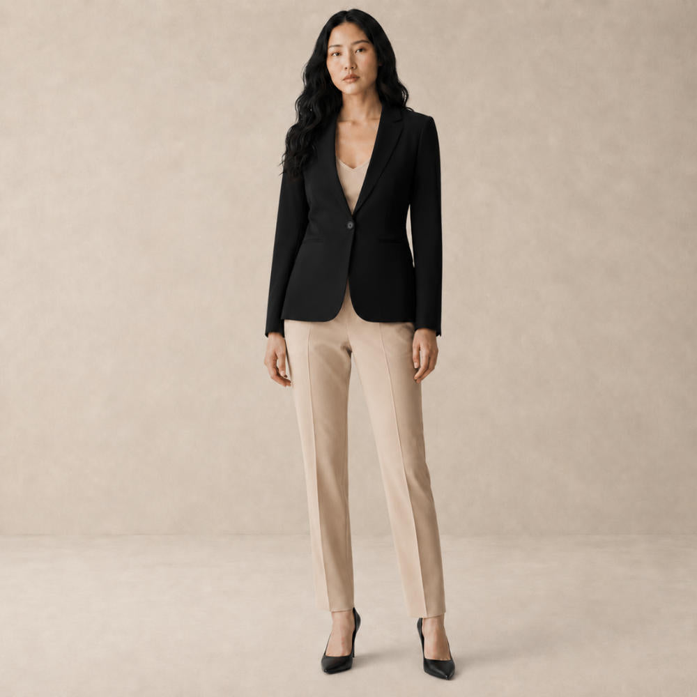 Blazer Feminino Alfaiataria Preto Monóvia Bengaline