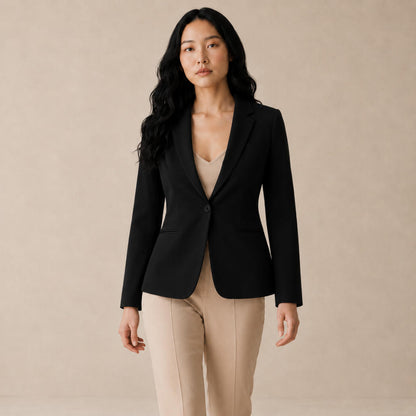 Blazer Feminino Alfaiataria Preto Monóvia Bengaline