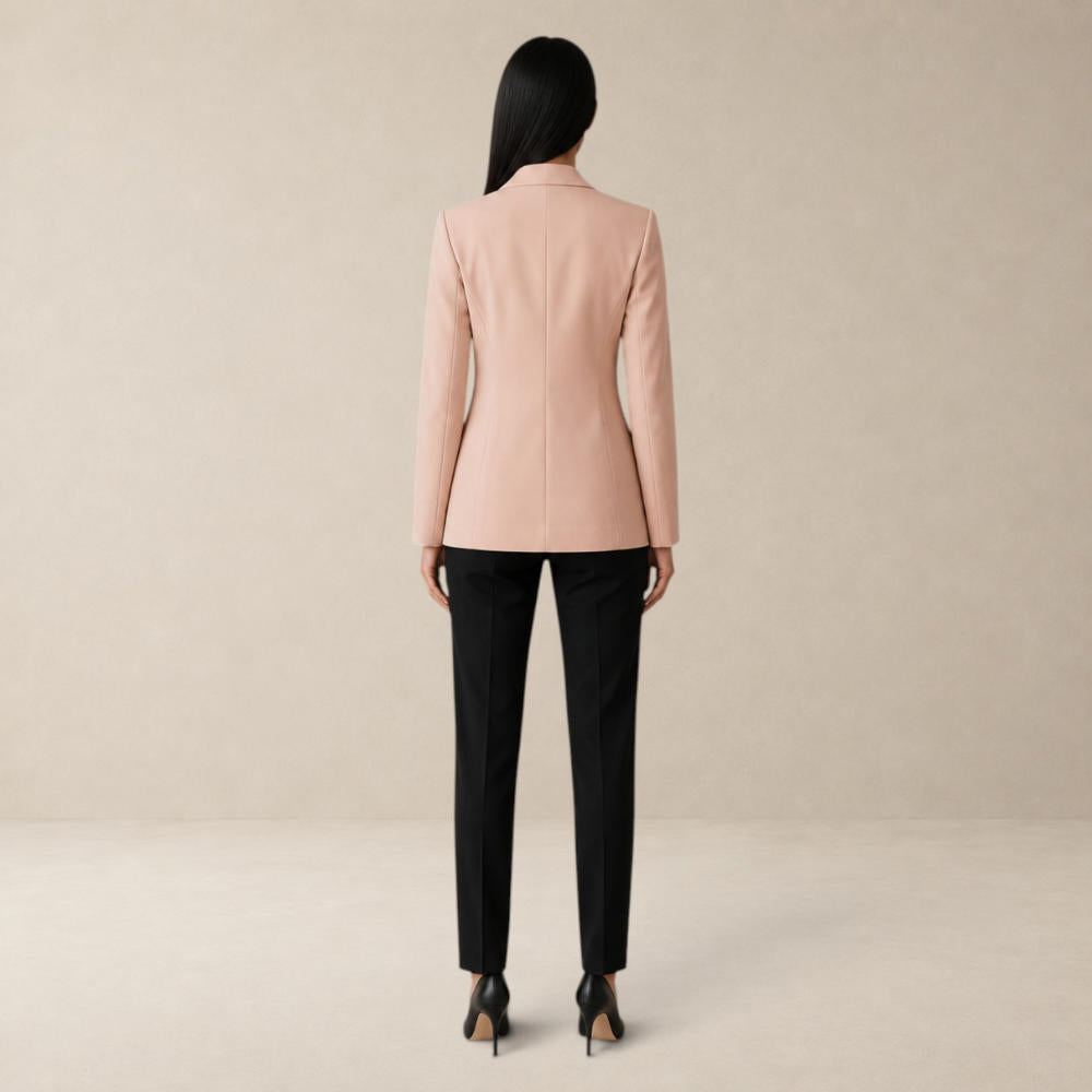 Blazer Feminino Alfaiataria Alongado Acinturado Semi Maxi Bege