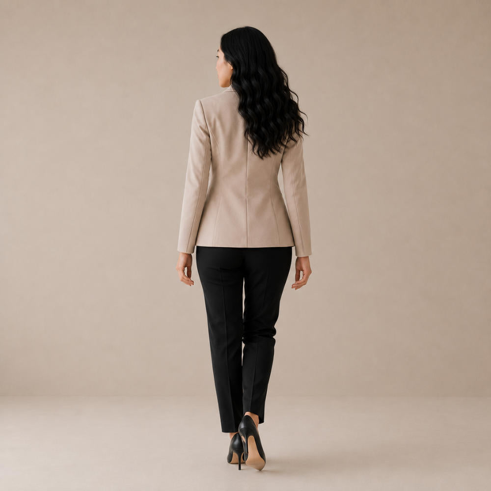 Blazer Feminino Alfaiataria Acinturado Monóvia Caqui