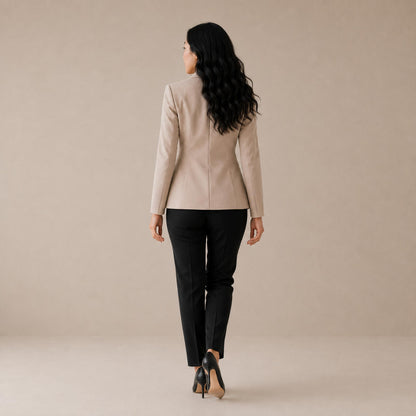 Blazer Feminino Alfaiataria Acinturado Monóvia Caqui