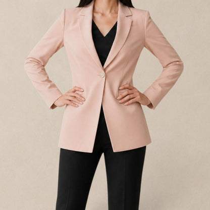 Blazer Feminino Alfaiataria Alongado Acinturado Semi Maxi Bege