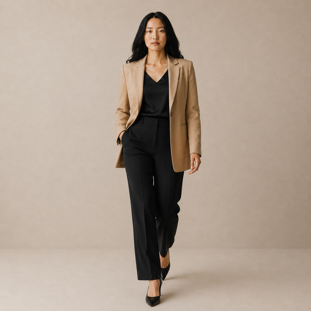 Blazer Feminino Alfaiataria Acinturado Alongado Semi Maxi Linho Bege