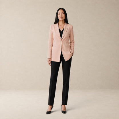 Blazer Feminino Alfaiataria Alongado Acinturado Semi Maxi Bege